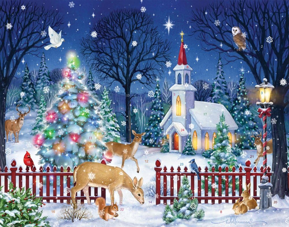 Peaceful Night Advent Calendar (Countdown to Christmas) with Holiday Pictures by Vermont Christmas Company