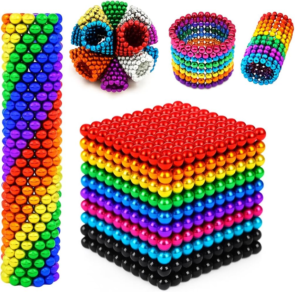 Magnetic-Balls for Teenager and Adult, Magnetic Toy Putty, Magnet-Beads Slime with Fidget Toy Stress Reliever Puddy for Christmas Birthday Gifts 18+ Only (10Color-1000pcs-3mm-3)
