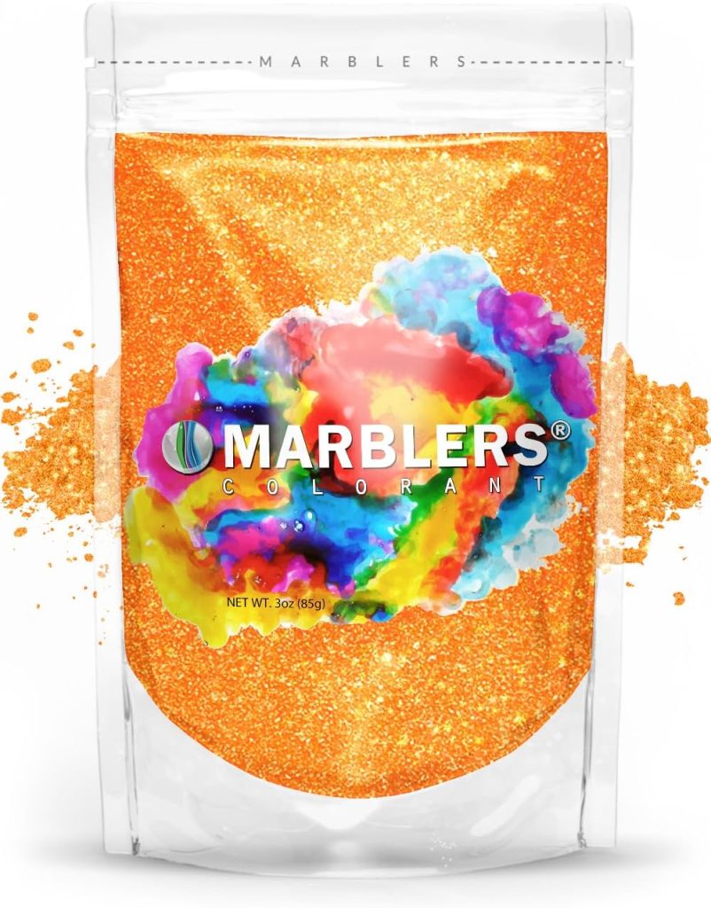 MARBLERS Orange Mica Powder Colorant [Daffodil Pearl] 3oz (85g) | Cosmetic | Epoxy Resin Pigment | Dye | Non-Toxic, Vegan, Cruelty-Free | Lip Gloss, Nails, Body Butter, Bath Bomb, Candle & Soap Making