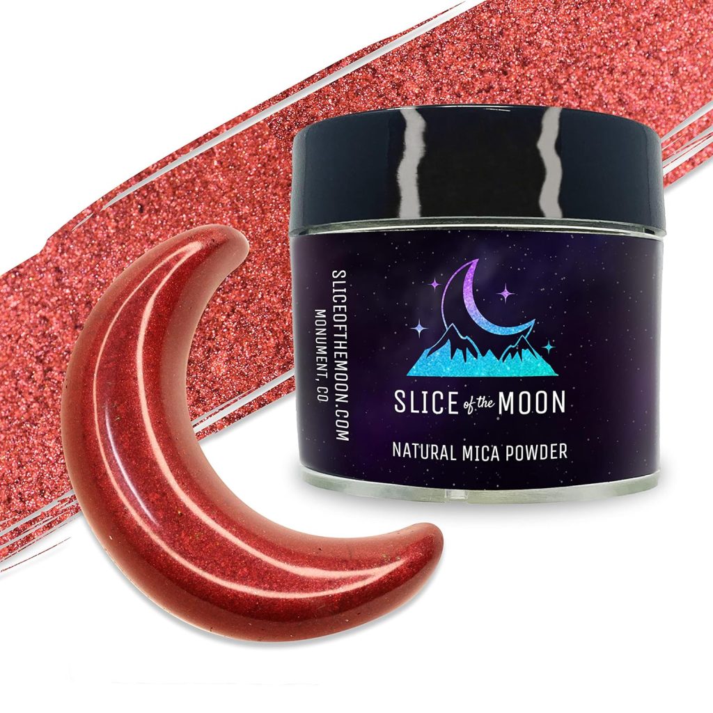 Slice of the Moon | Pearl Red Natural Mineral Mica Powder, 0.88oz (25g) | for Personal or Professional Use – Cosmetics, Epoxy Resin Projects, Nail Polish, Soaps, Bath Bombs, and Art Projects