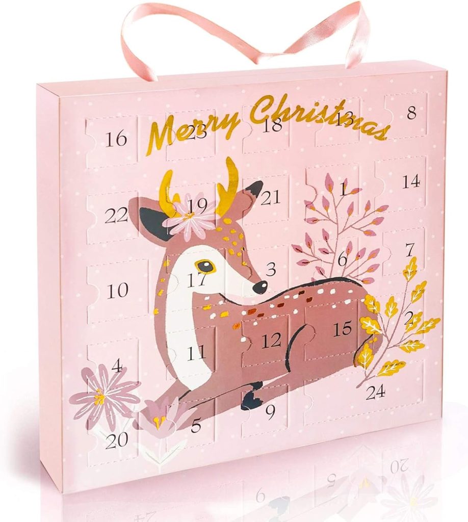 Advent Calendar 2025 for Girls with 24 Unique Gifts -Hair Accessories, Jewelry, Charms, More – Great Christmas Countdown Calendars for Girls